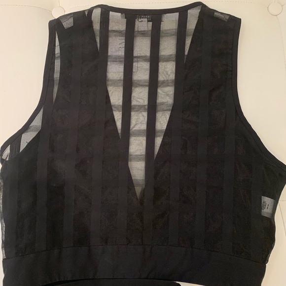 DEREK LAM Sheer Back Crop Top Sz 8 - Picture 4 of 5